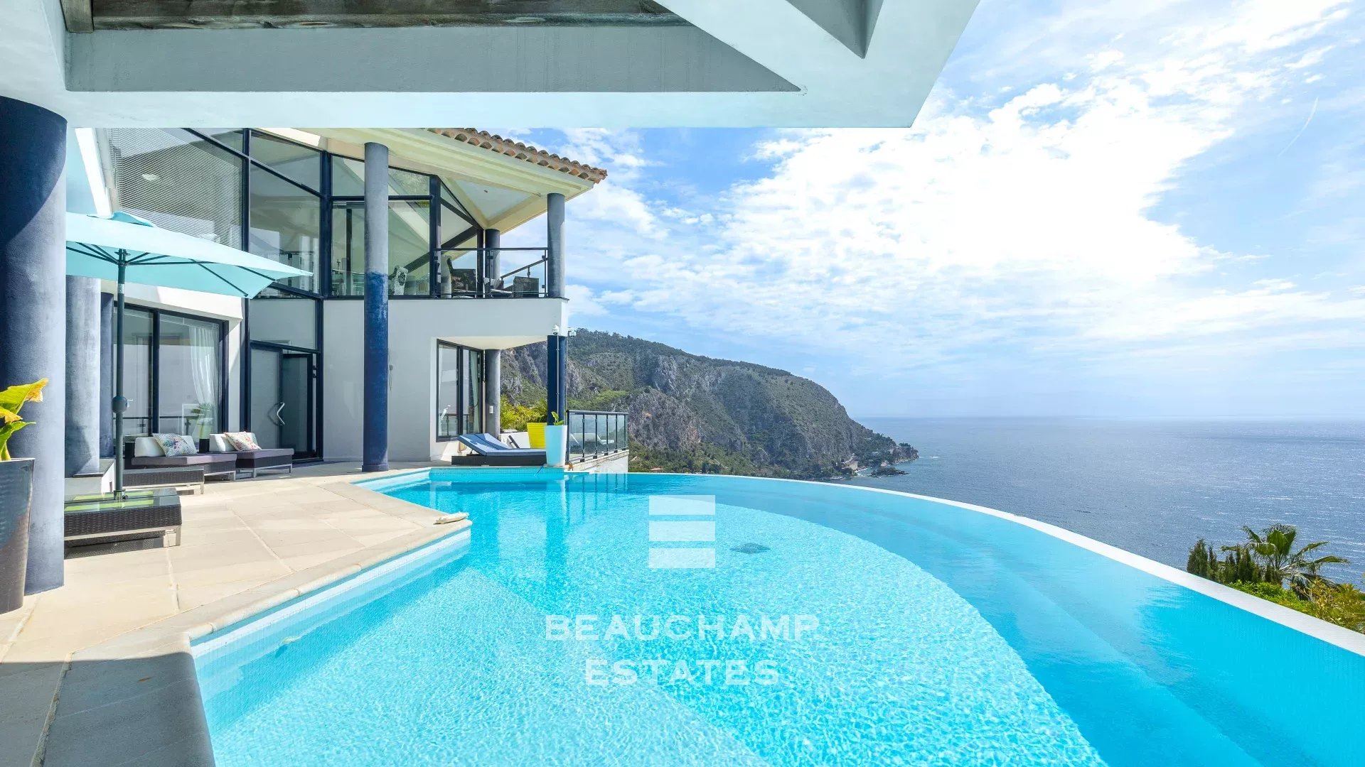 Villa contemporaine 4 chambres avec vue mer panoramique - Èze