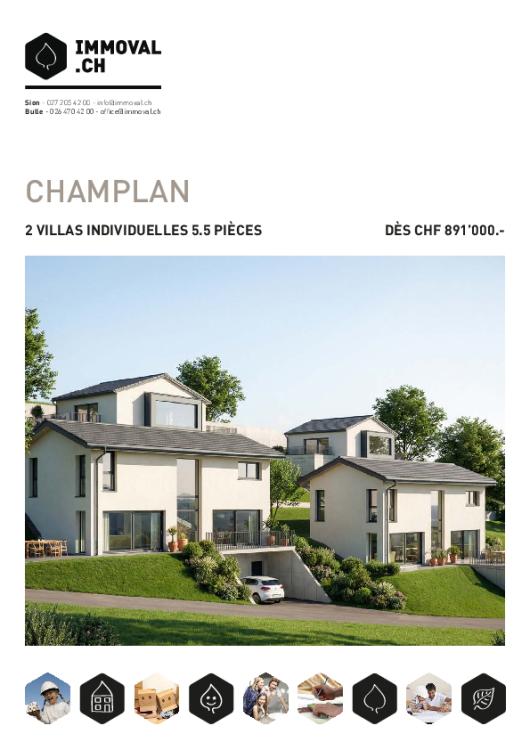 CHAMPLAN | 2 VILLAS INDIVIDUELLES DE 5.5 p