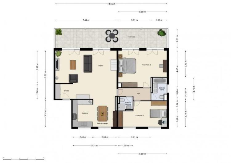 Lumineux et charmant appartement avec mezzanine