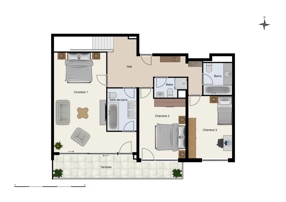 Spacieux duplex dans résidence calme et arborée