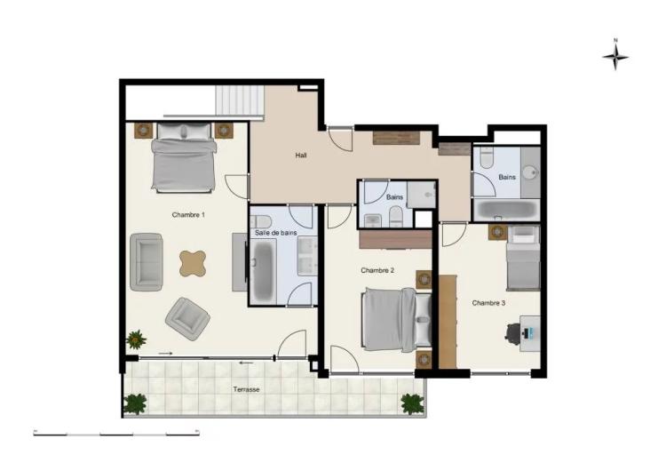 Spacieux duplex dans résidence calme et arborée