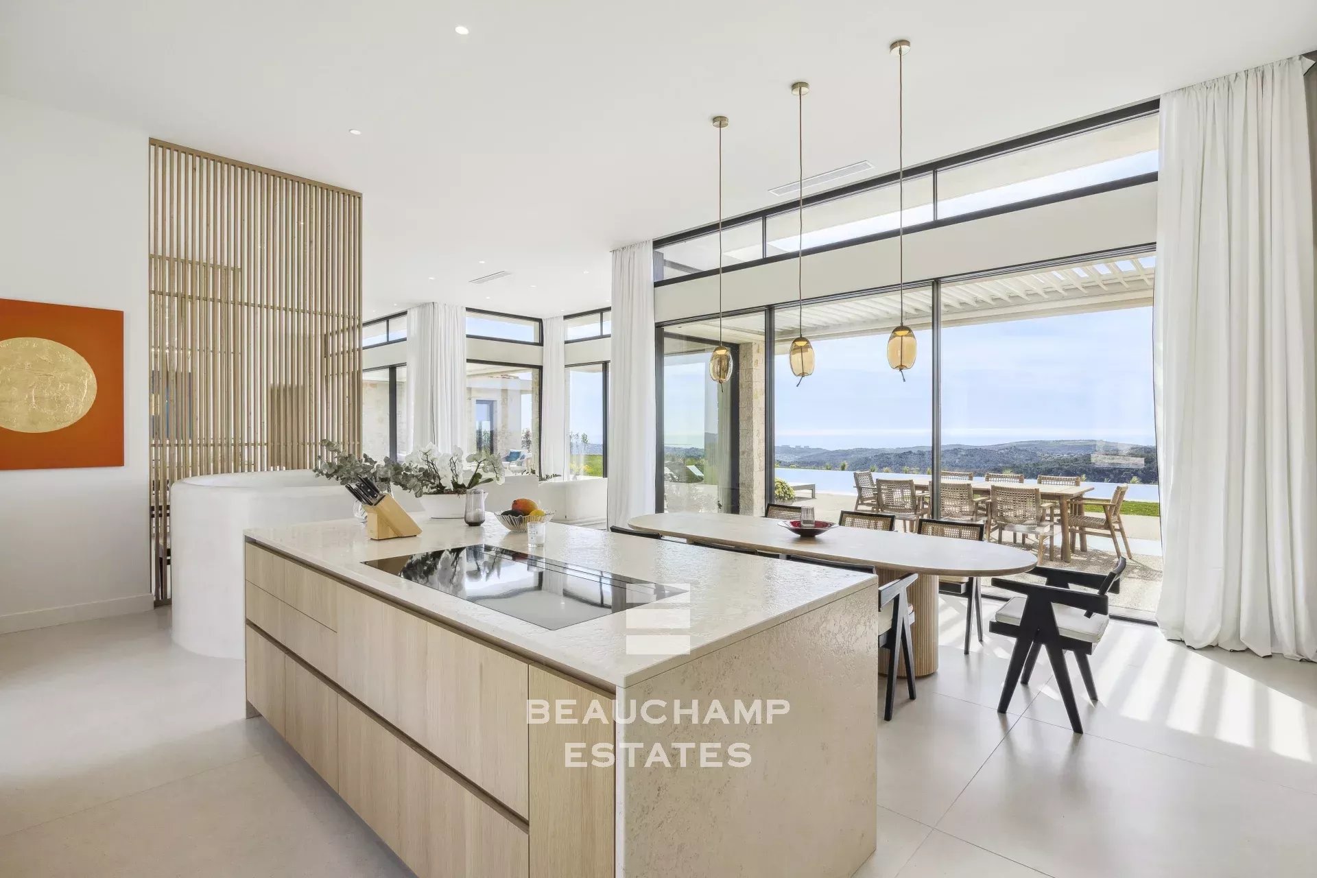Villa contemporaine neuve 6 chambres avec vue mer à Roquefort-les-Pins