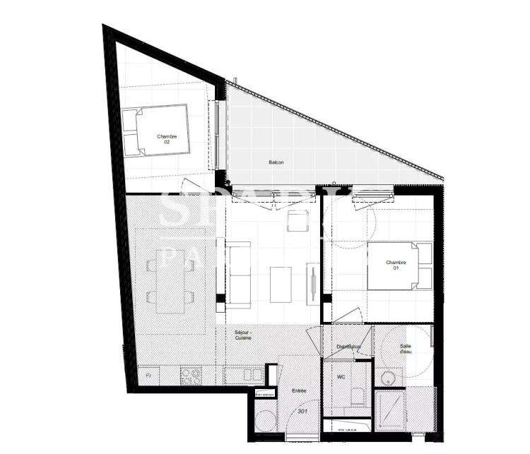 Cap d'Ail - frontière de Monaco - bel appartement de 3 pièces dans une résidence neuve
