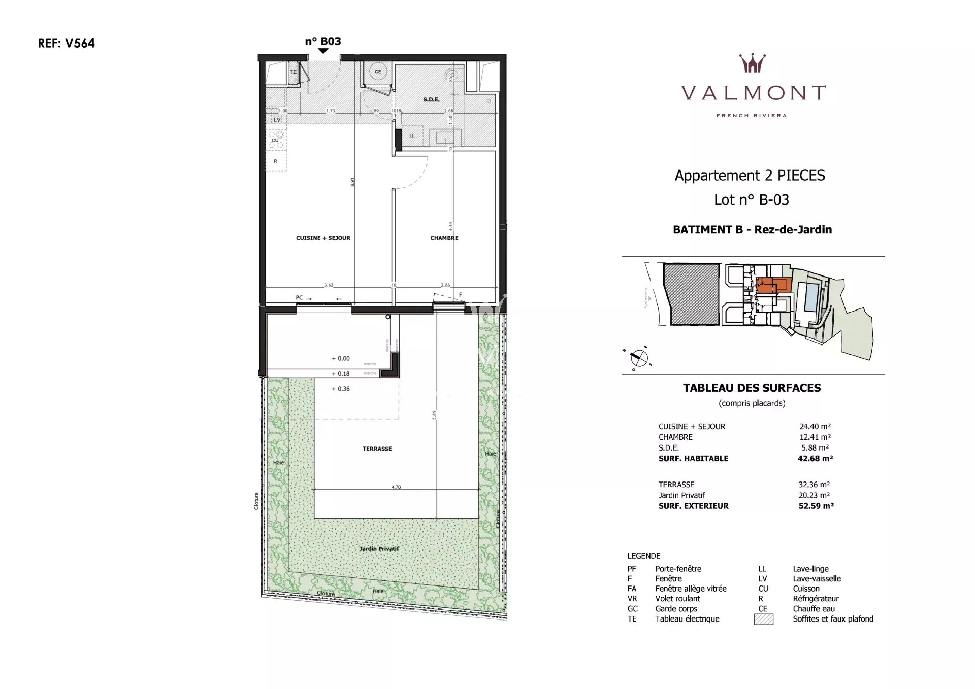 Appartement deux pièces résidence de luxe