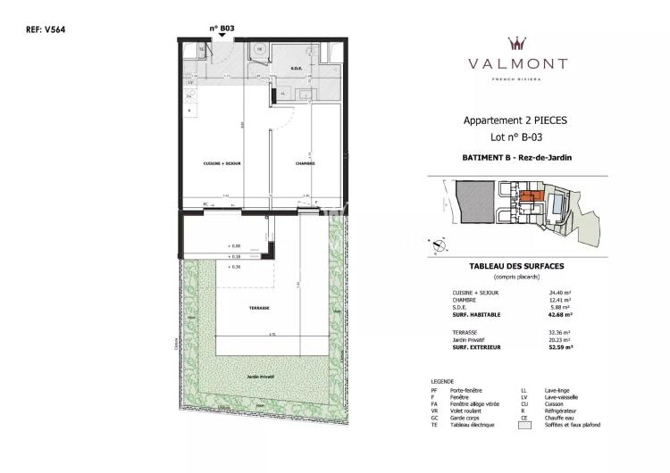 Appartement deux pièces résidence de luxe