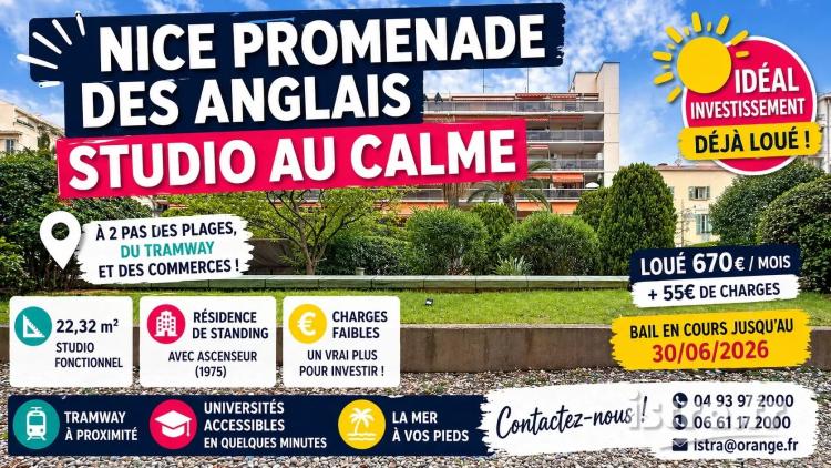 Nice Promenade des Anglais – Studio au calme