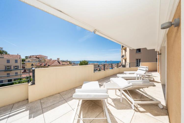 SUPERBE PENTHOUSE VUE MER PANORAMIQUE AVEC TRIPLE GARAGE CANNES CENTRE