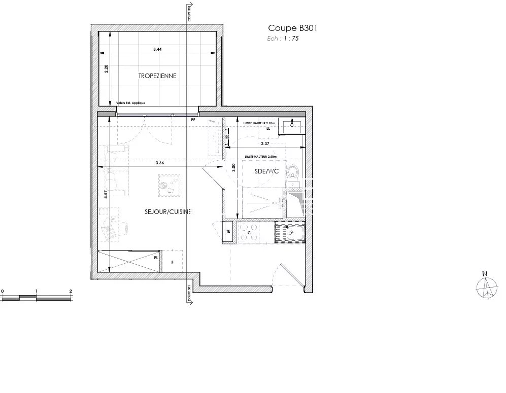 APPARTEMENT 1 PIÈCE DE 28m² + PARKING – CHÂTEAUNEUF-DU-GRASSE