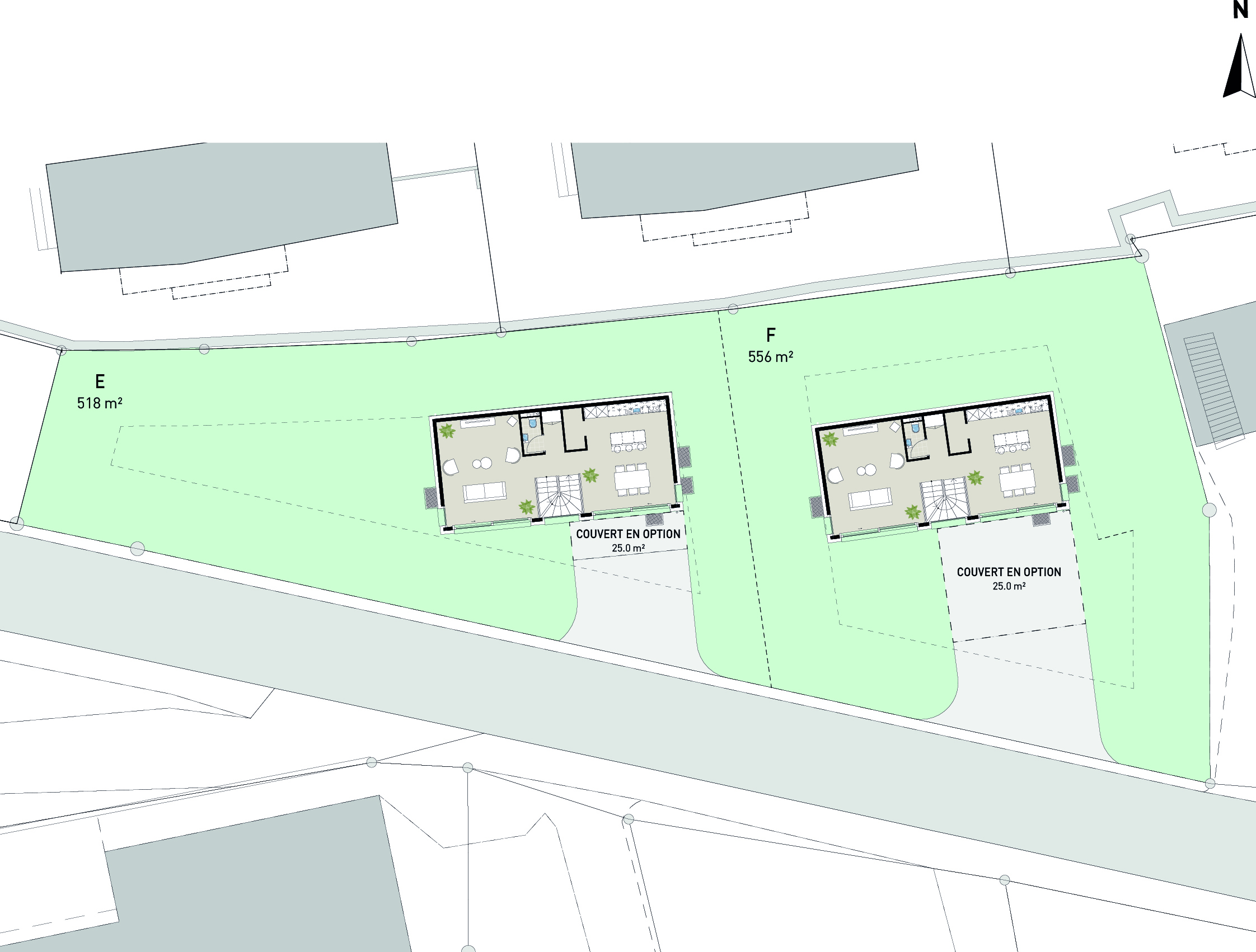 CHAMPLAN | 2 VILLAS INDIVIDUELLES DE 5.5 p