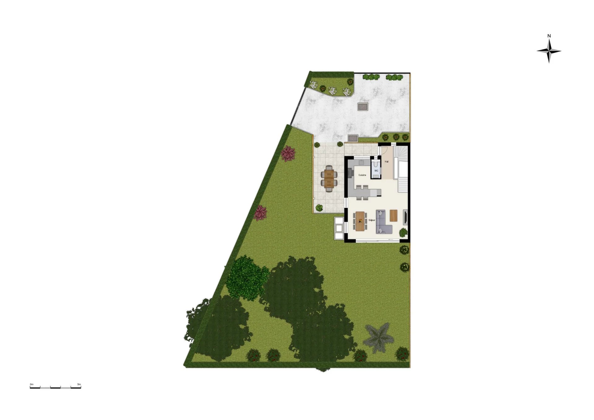 Élégante villa jumelle contemporaine HPE sur plan