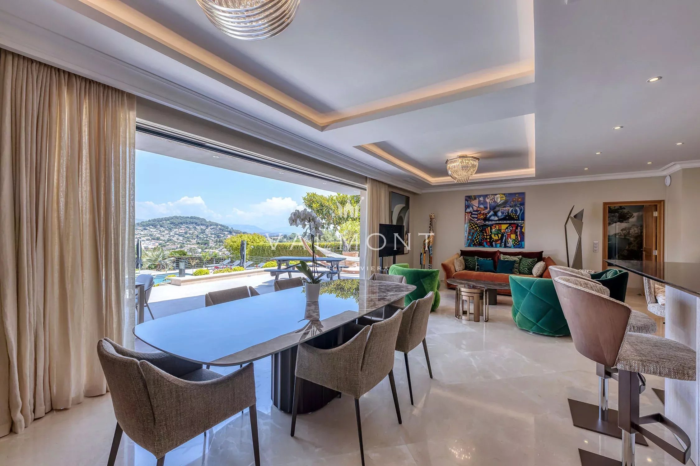 Super Cannes Vallauris renovated villa with panoramic views