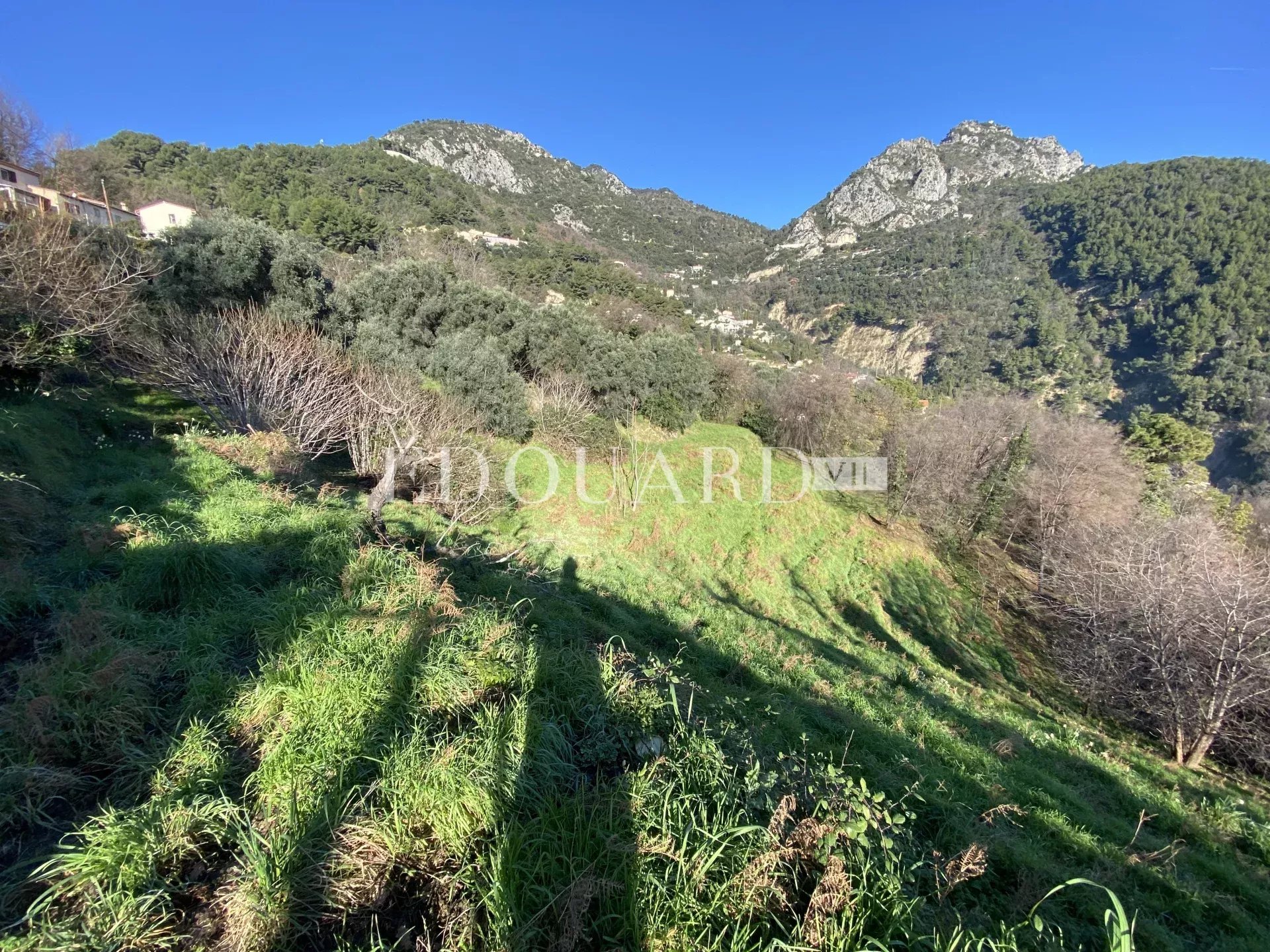 Bel terrain constructible à vendre avec vue panoramique jusqu'à la mer, sur la commune de Sainte Agnès