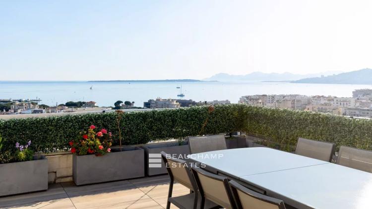 penthouse avec vue mer panoramique et piscine -  antibes