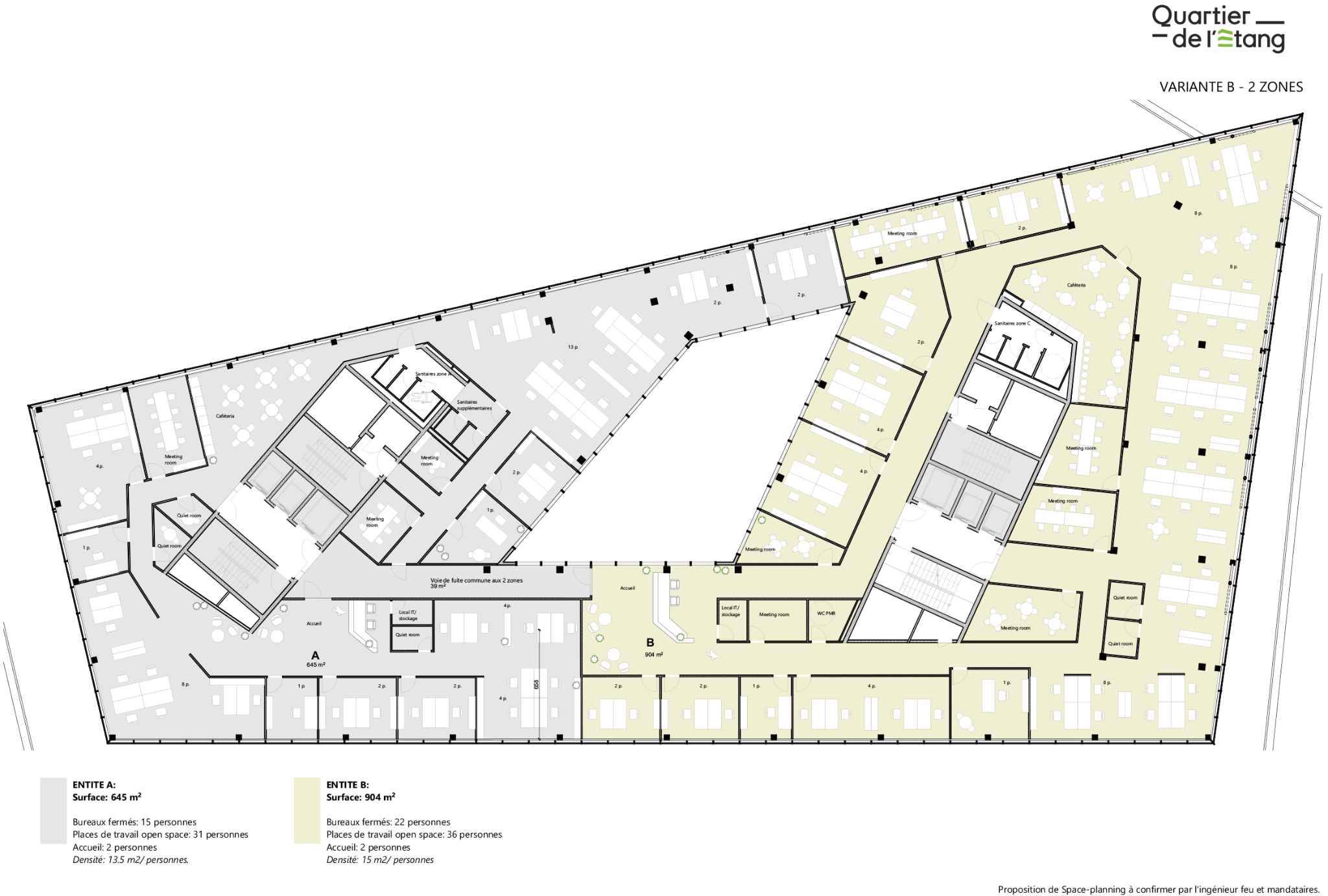 Bureaux d’exception de 904m² au cœur du Quartier de l’Étang