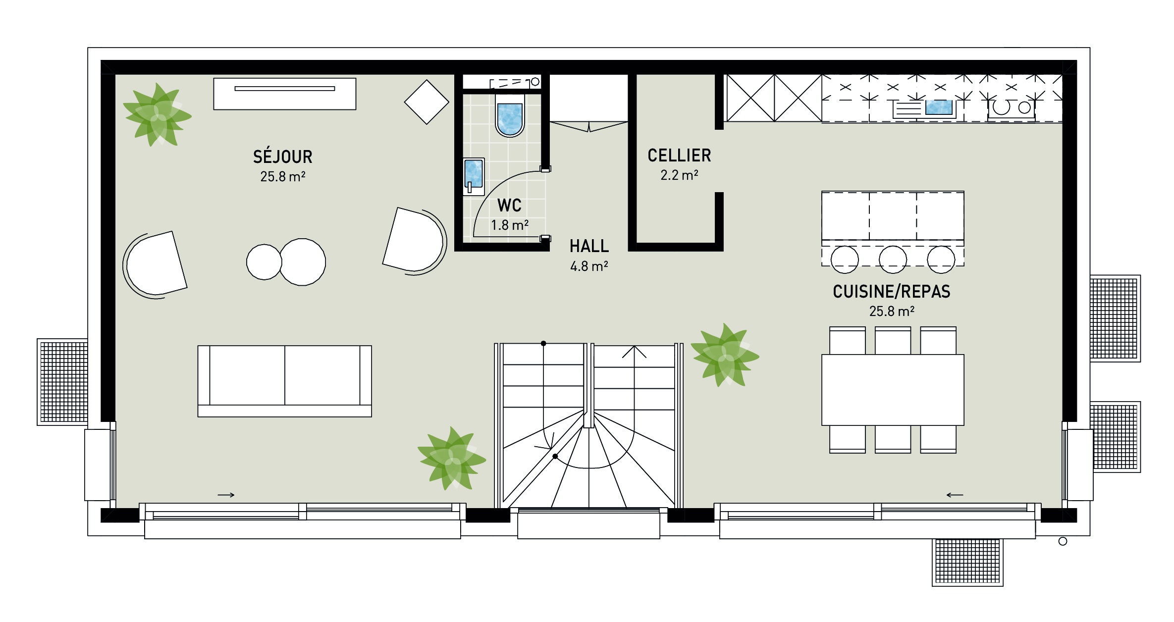CHAMPLAN | 2 VILLAS INDIVIDUELLES DE 5.5 p