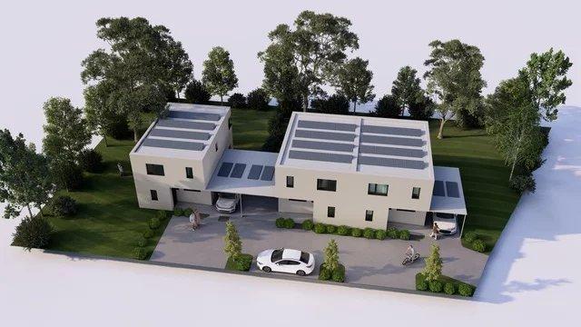 Élégante villa jumelle contemporaine HPE sur plan