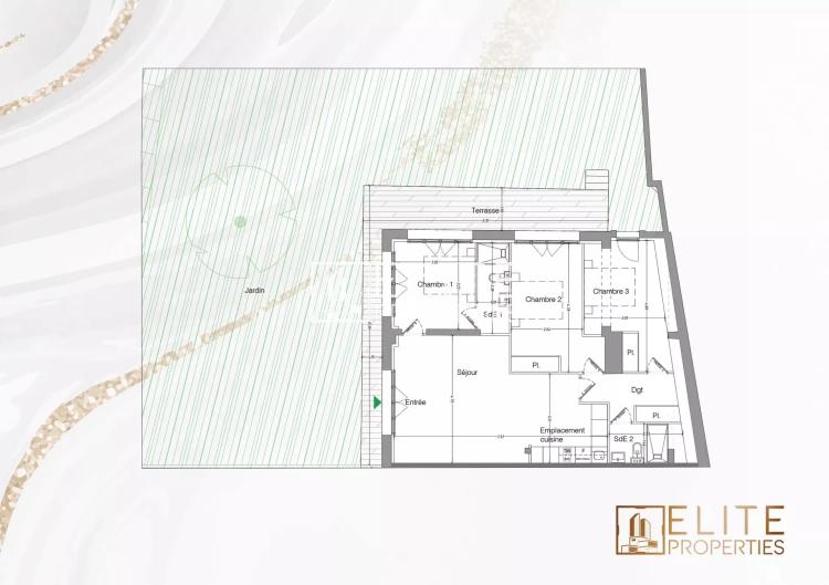 Mouans sartoux ESPACE ET NATURE POUR CE T4 - 80m² habitable + 598 m² de jardin