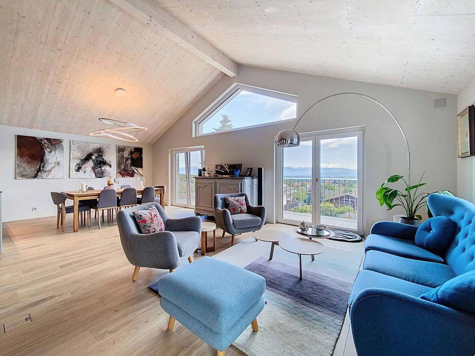 Magnifique Villa contemporaine neuve avec vue panoramique sur le lac et les Alpes