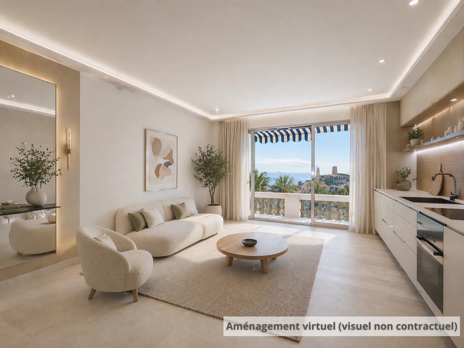 CANNES – VUE MER ÉPOUSTOUFLANTE • GRAND T2/3 • RÉSIDENCE BOURGEOISE FIN XIXe DANS UN PARC REMARQUABLE