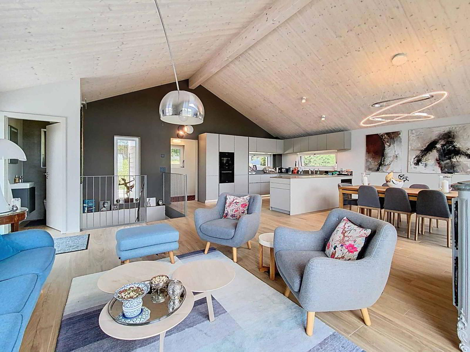 Magnifique Villa contemporaine neuve avec vue panoramique sur le lac et les Alpes