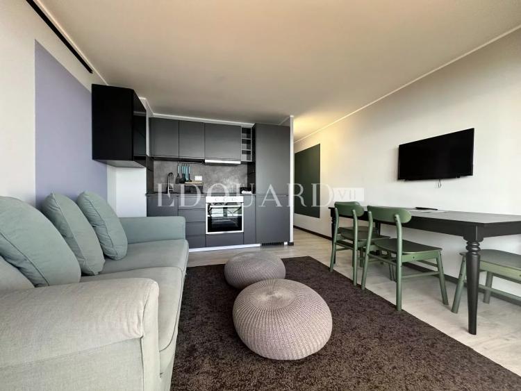 En exclusivité trois pièces avec balcon, splendide vue mer et garage, proche des écoles et du Parc Koaland
