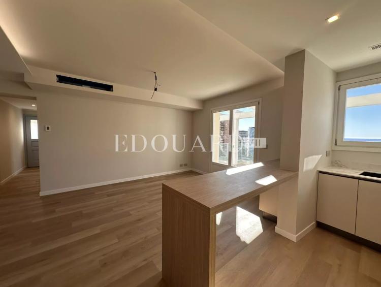 Superbe quatre pièces soigneusement rénové avec vastes terrasses, jardin, vue mer panoramique et parking