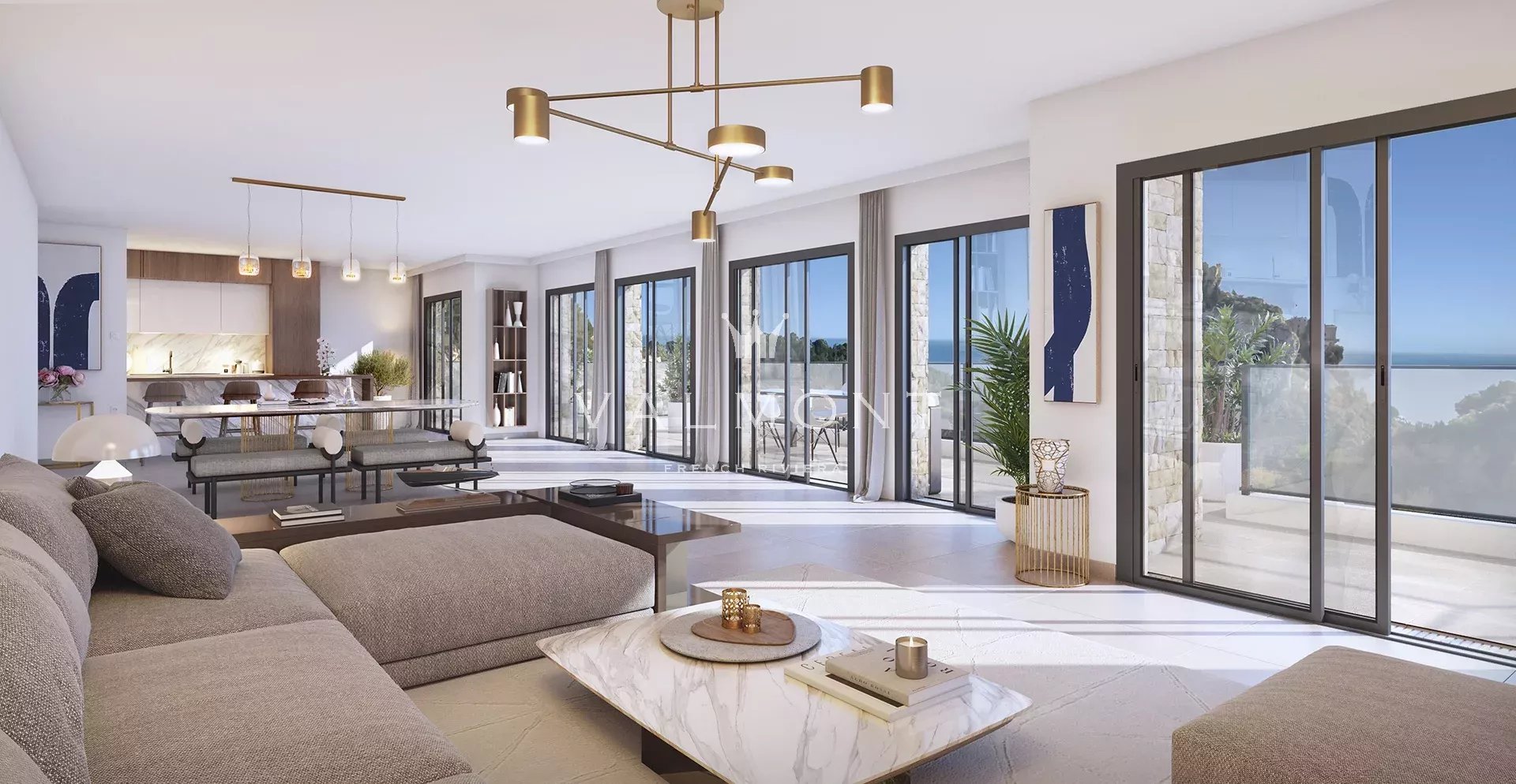 Appartement luxueux 3 pièces vue mer