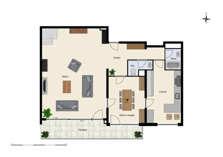 Spacieux duplex dans résidence calme et arborée