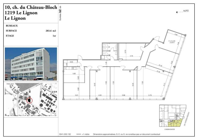 Bureau de 283 m² au 1er étage d’un bâtiment industriel au Lignon