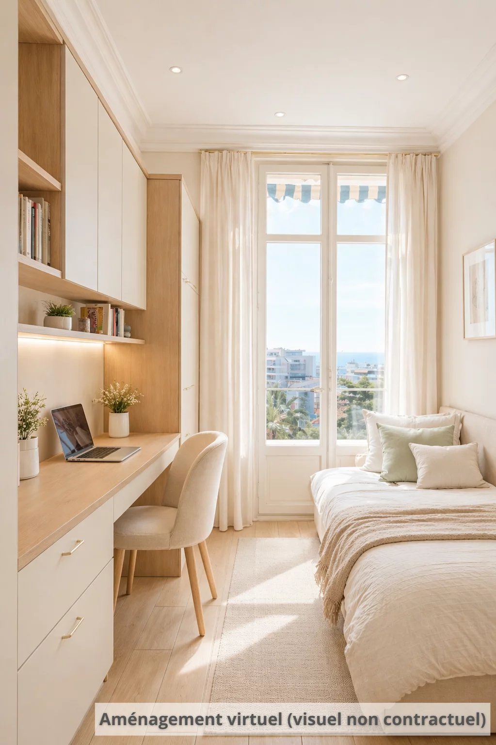 CANNES – VUE MER ÉPOUSTOUFLANTE • GRAND T2/3 • RÉSIDENCE BOURGEOISE FIN XIXe DANS UN PARC REMARQUABLE