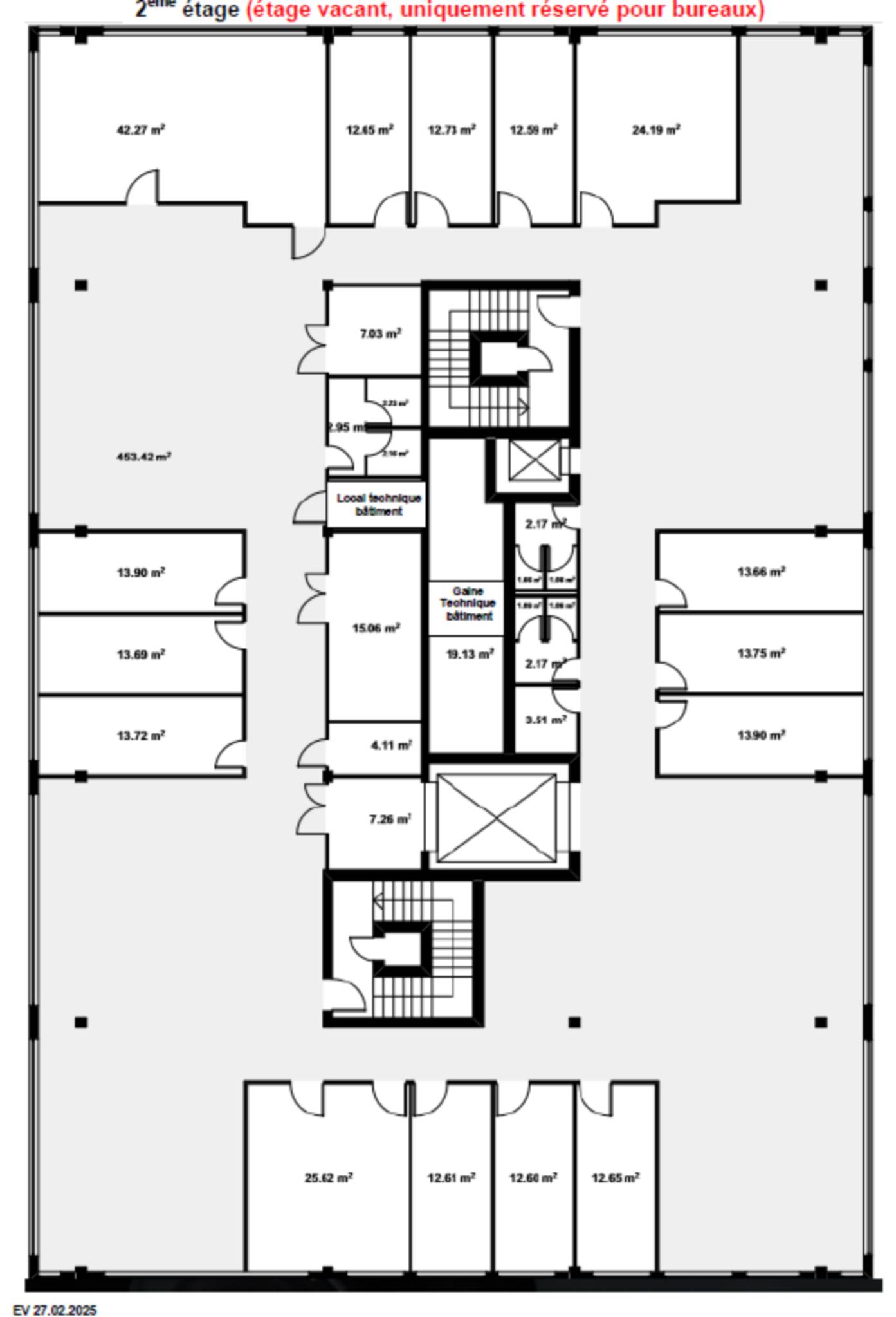 Locaux de 860 m2 au 2ème étage Zone FTI