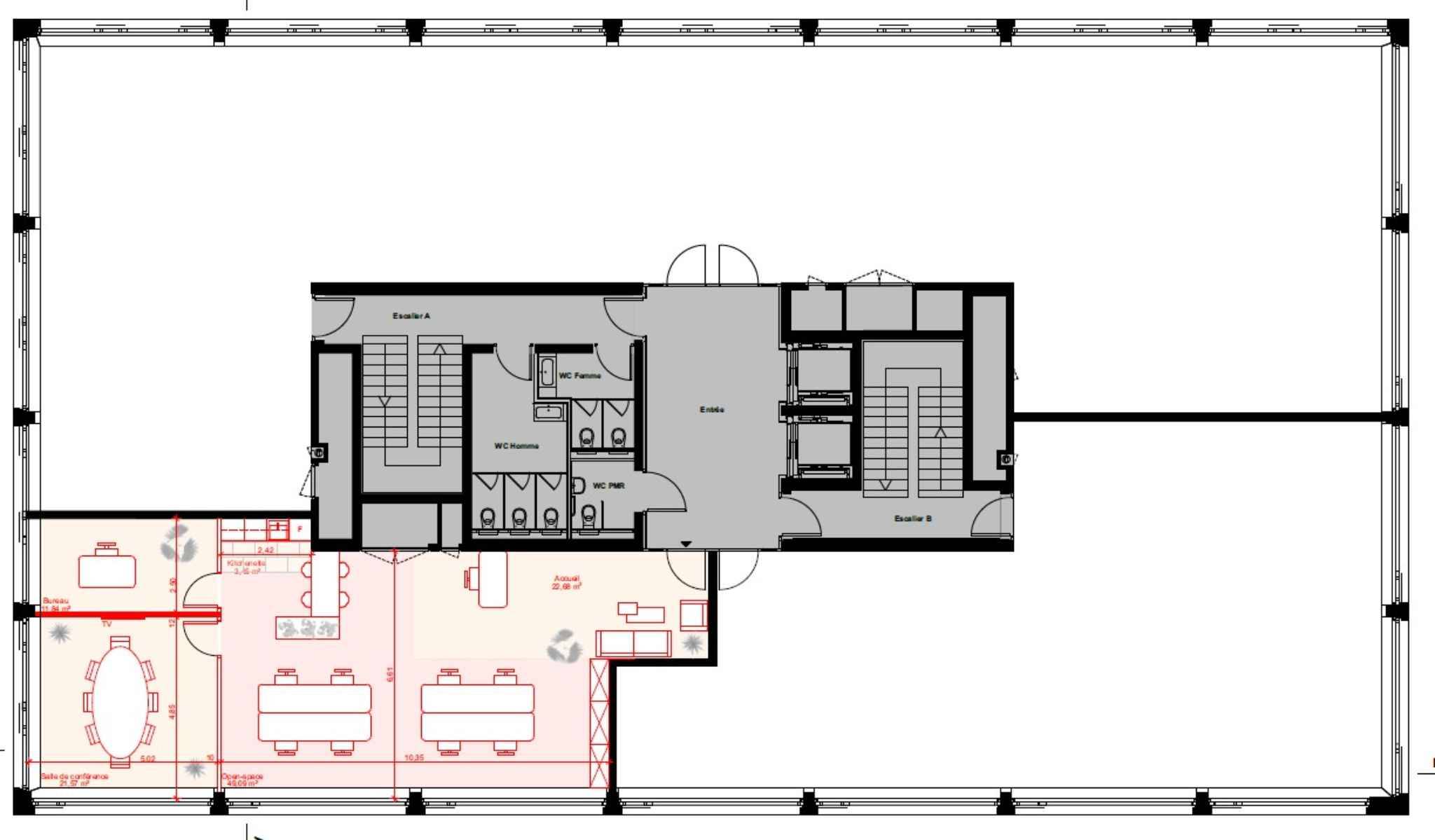 Bureaux de 116m2 Plug & Play – Secteur Aéroport