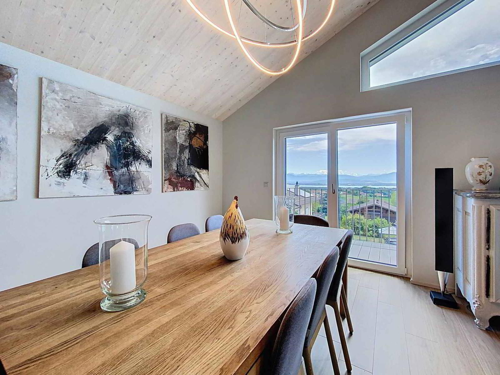 Magnifique Villa contemporaine neuve avec vue panoramique sur le lac et les Alpes