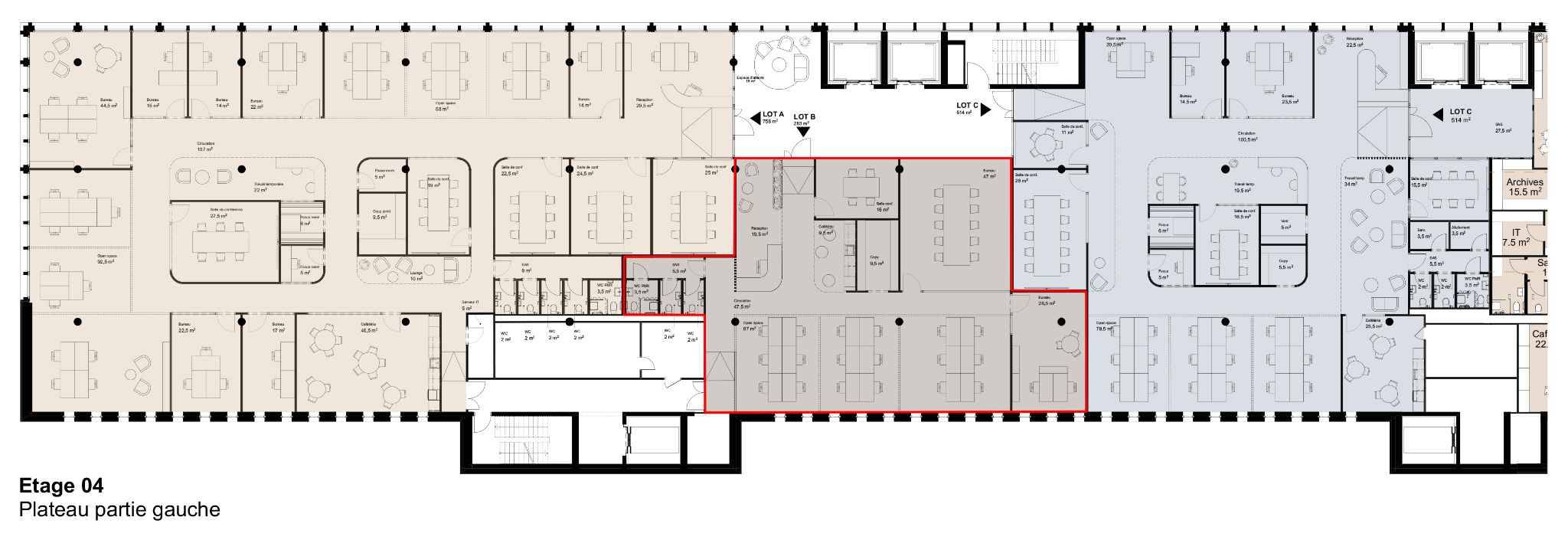 À louer – Bureaux bruts à aménager au Quartier de l’Étang
