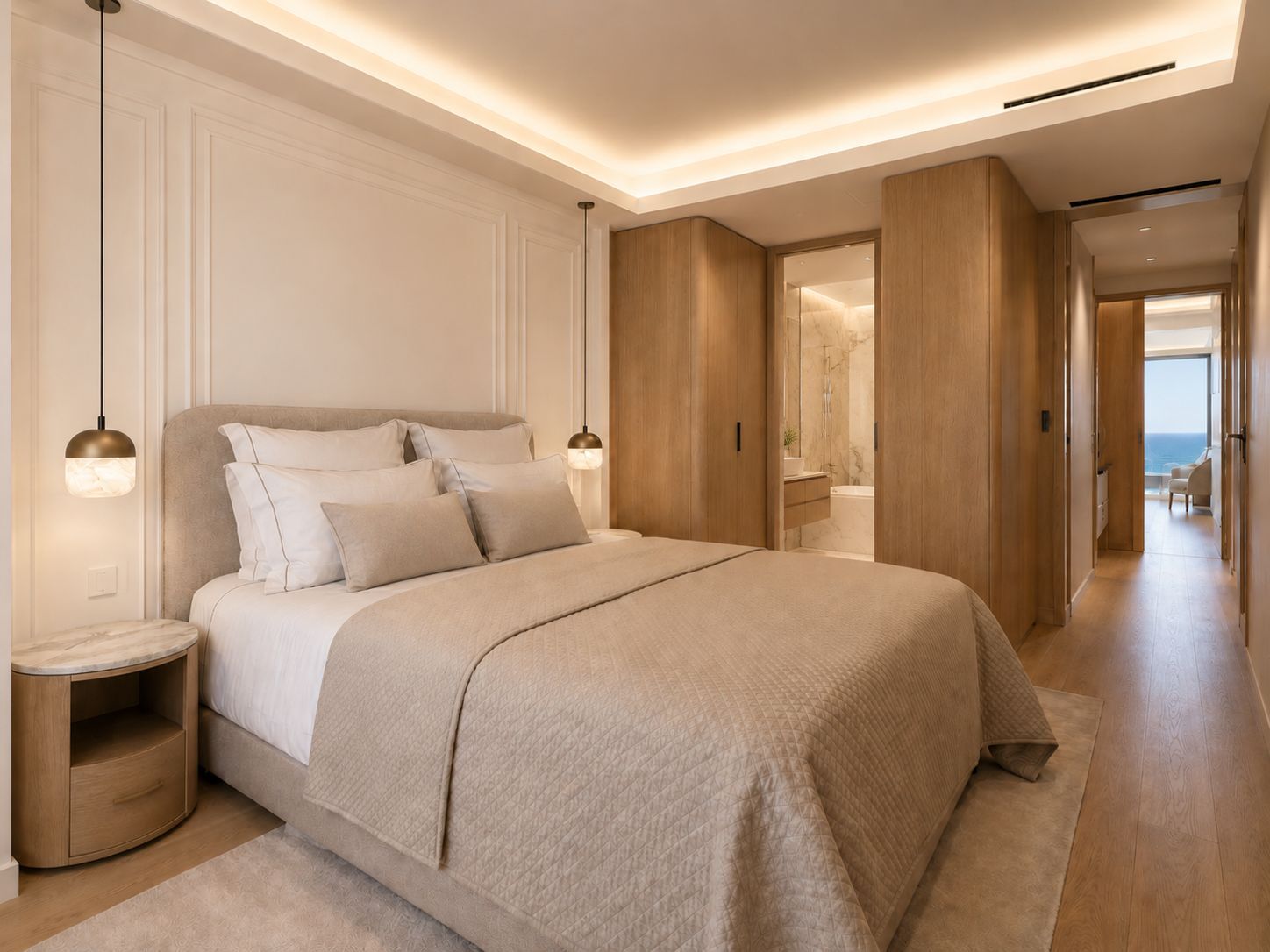 Riviera Palace: 3 Pièces Entièrement Rénové dans le Carré d'Or avec vue Casino et Mer
