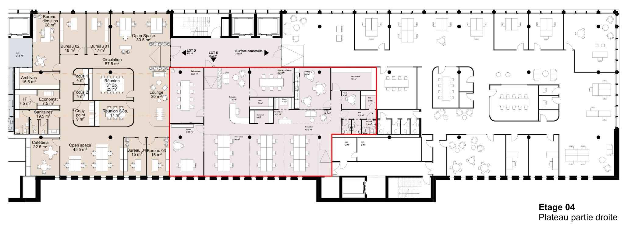 À louer – Bureaux bruts à aménager au Quartier de l’Étang