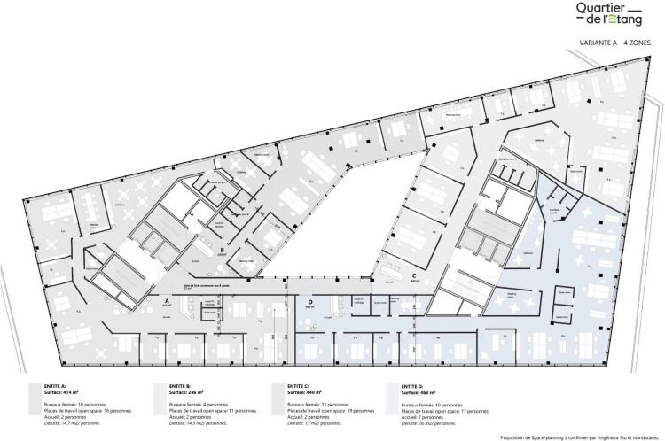 Bureaux d’exception de 468m² au cœur du Quartier de l’Étang