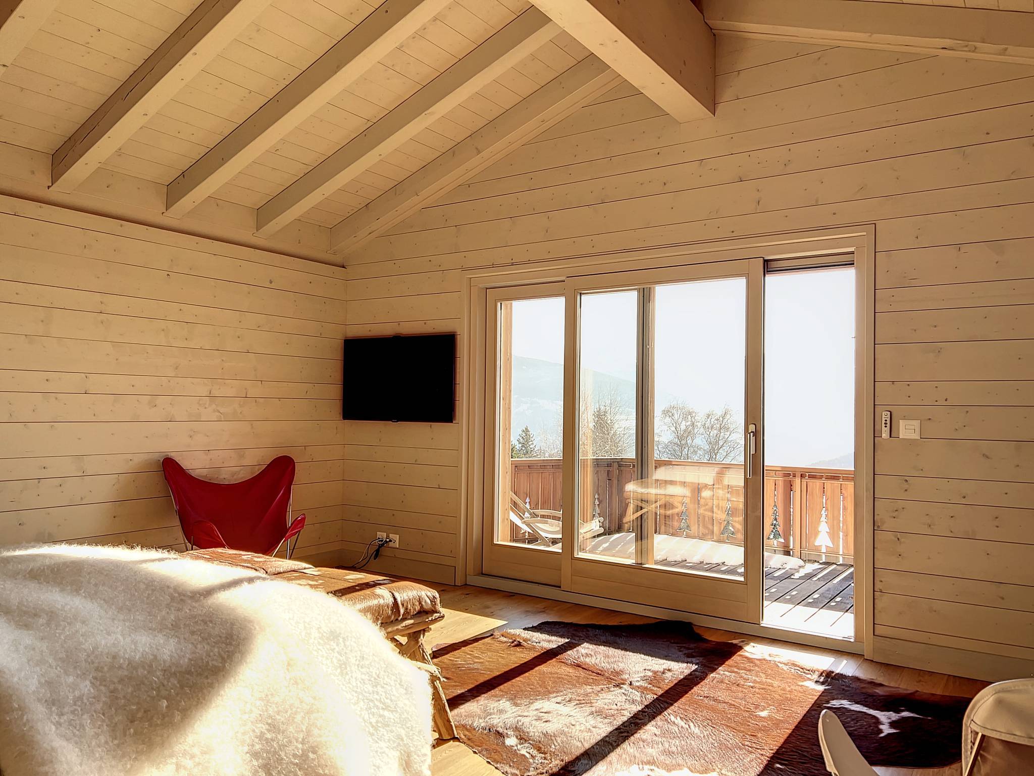 Magnifique chalet avec vue panoramique sur la plaine du Rhône et les Alpes